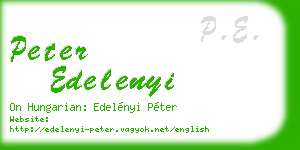 peter edelenyi business card
